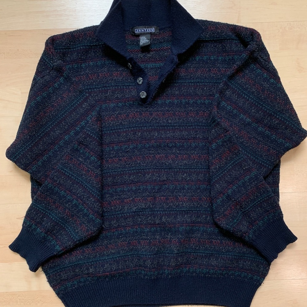 Men’s Large Jantzen Vintage 1/4 Button Pullover